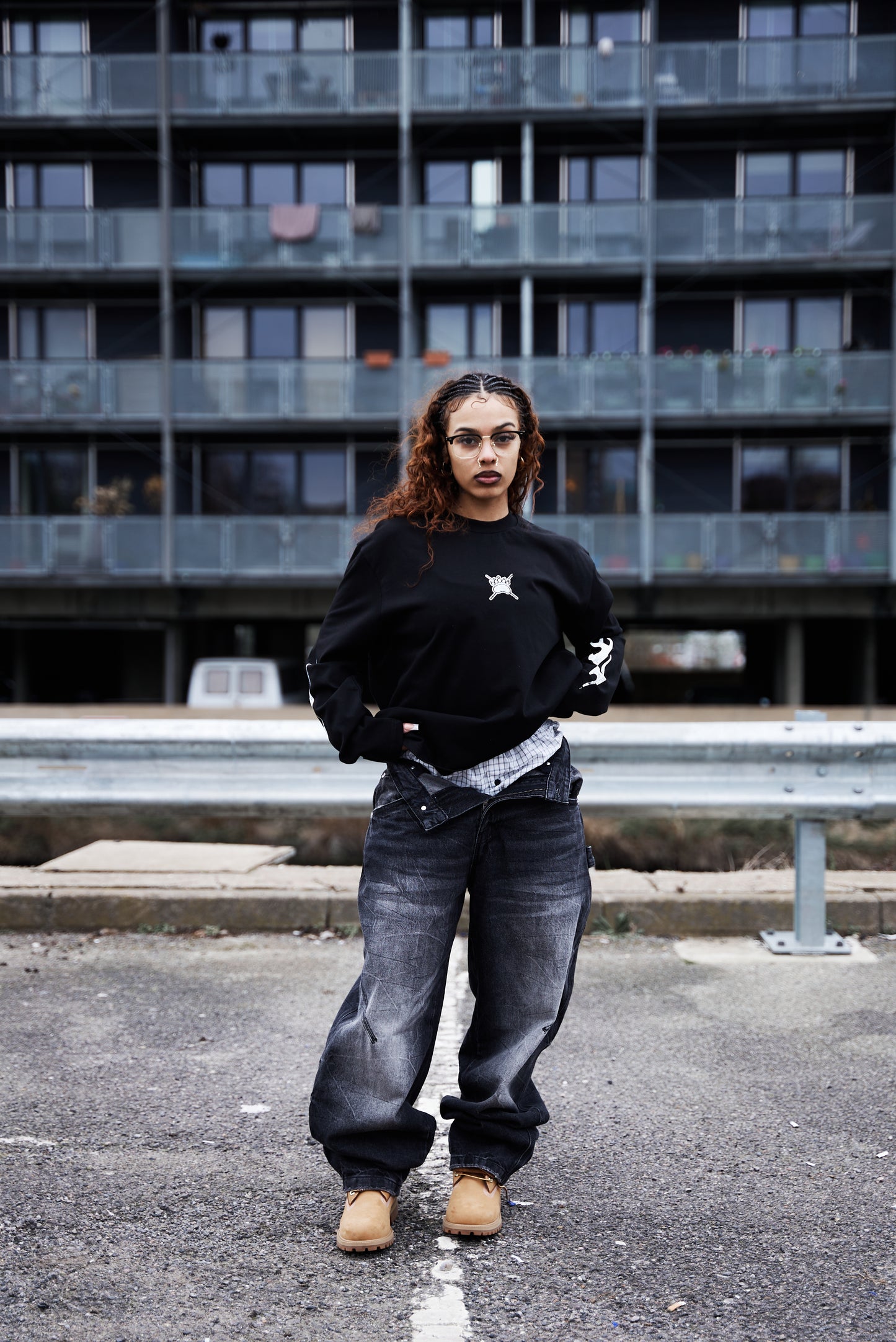 FADED LONG SLEEVE TEE | BLACK & WHITE