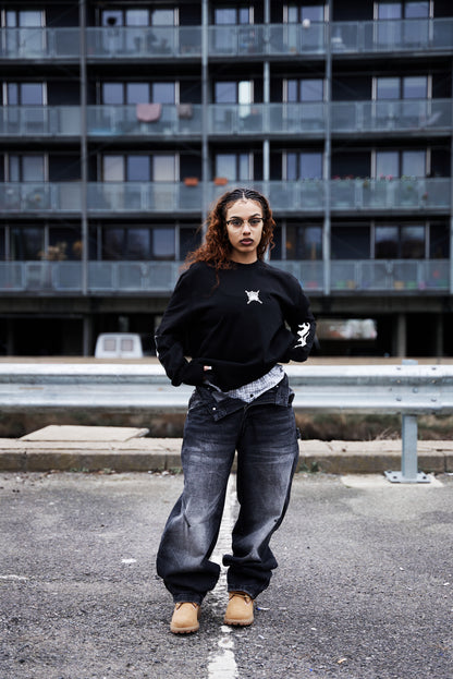 FADED LONG SLEEVE TEE | BLACK & WHITE