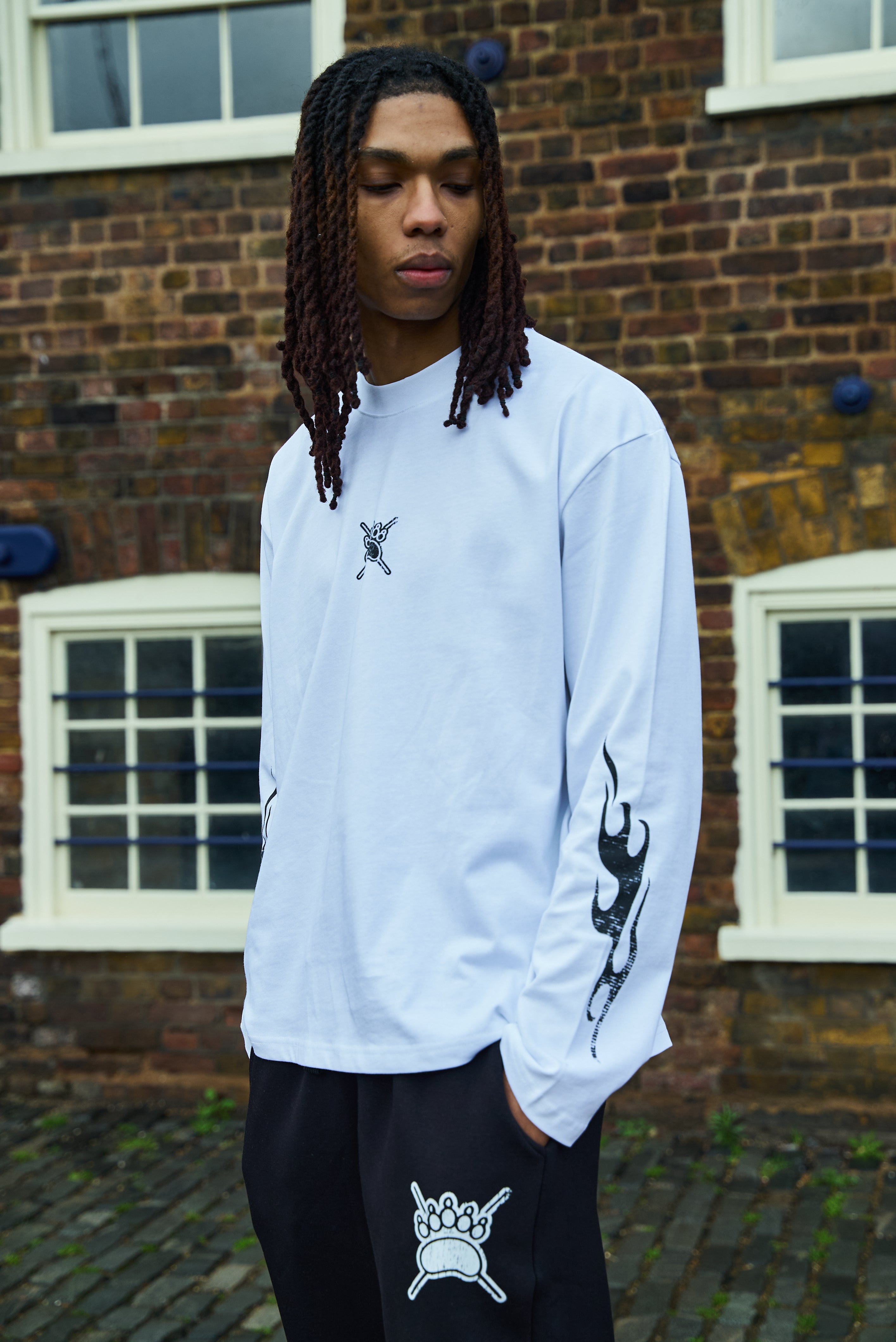 FADED LONG SLEEVE TEE | WHITE