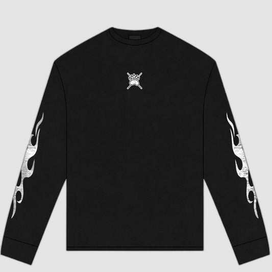 FADED LONG SLEEVE TEE | BLACK & WHITE